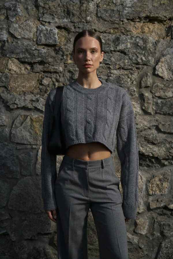 cropped knitted sweater